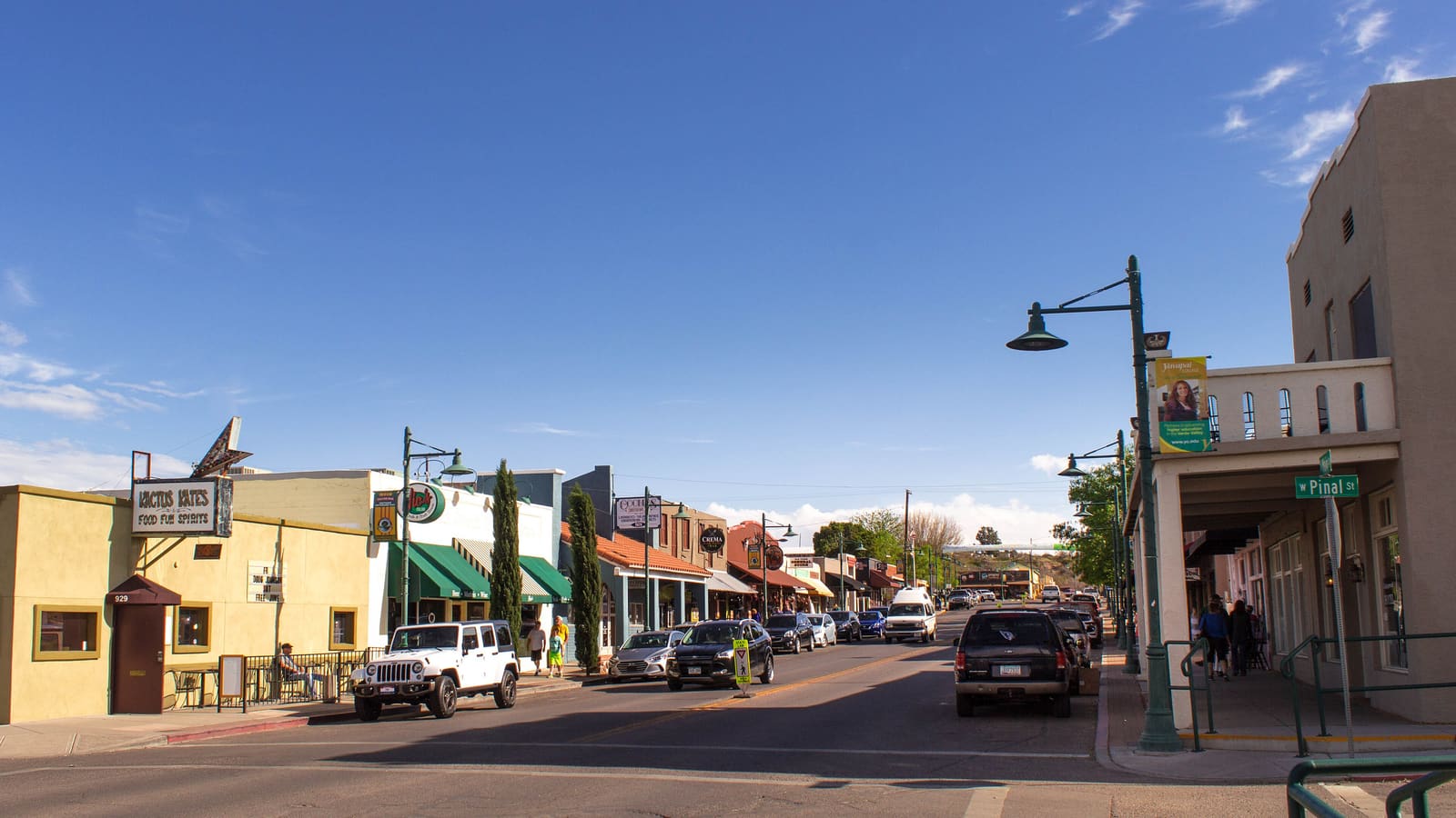 The main street through Old Town Cottonwood, a hub of the Verde Valley wine trail south of Flagstaff
