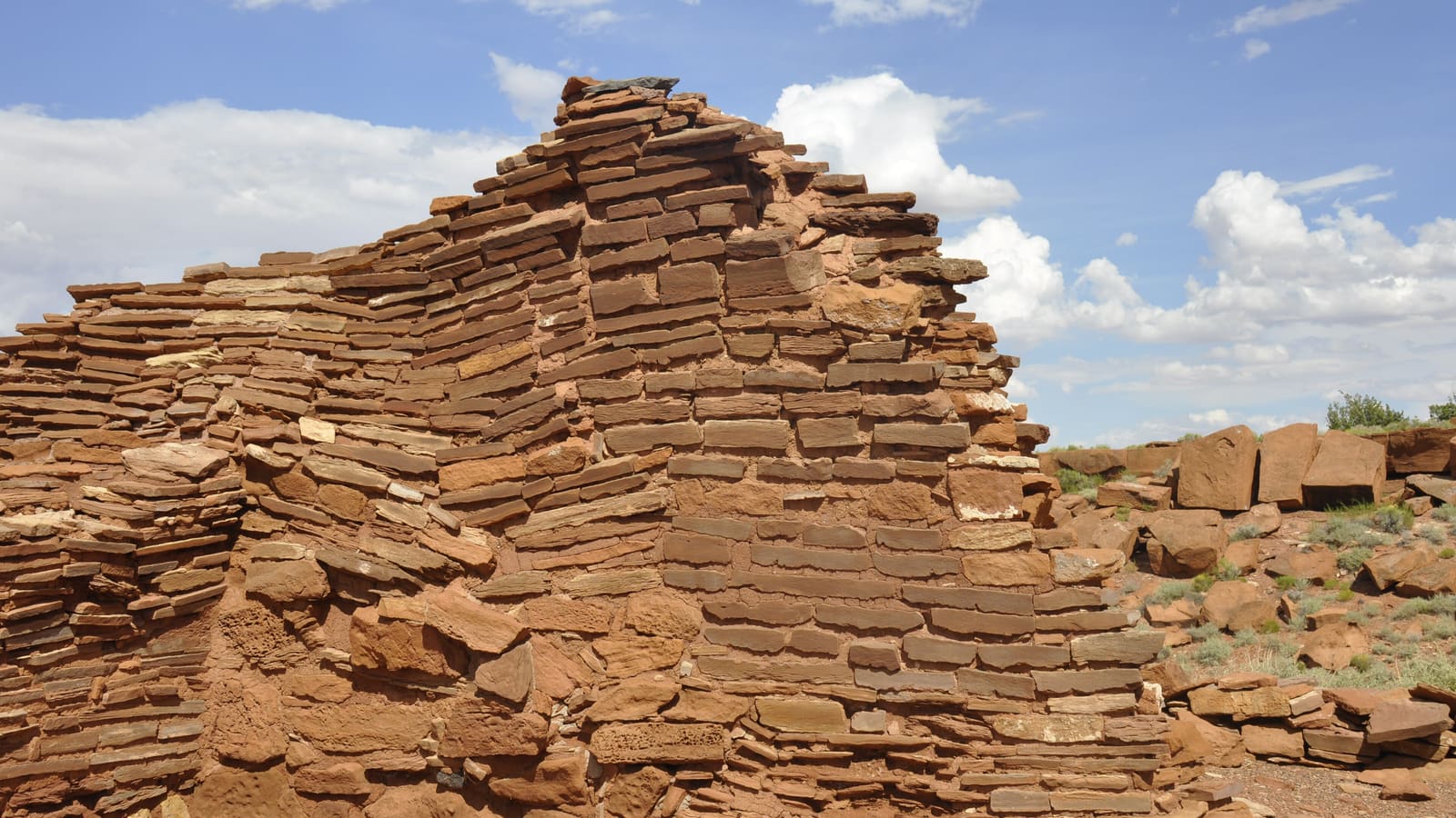 Wupatki Pueblo, the ancestral masonry village at Wupatki National Monument north of Flagstaff