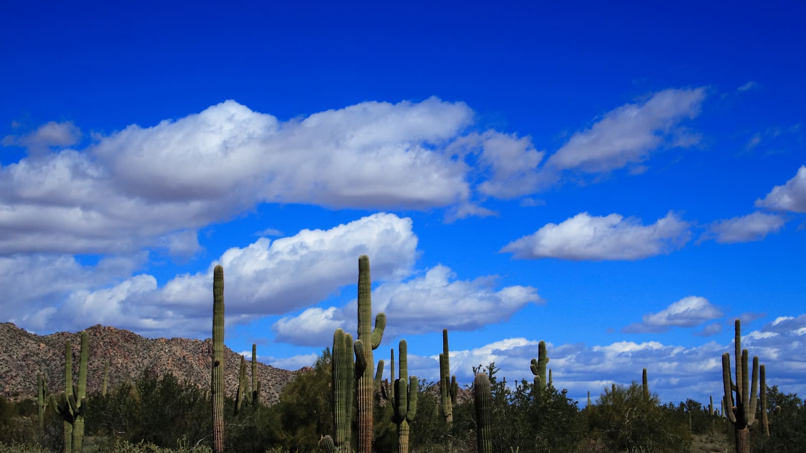 Clouds over the White Tank Mountains west of Glendale, Arizona