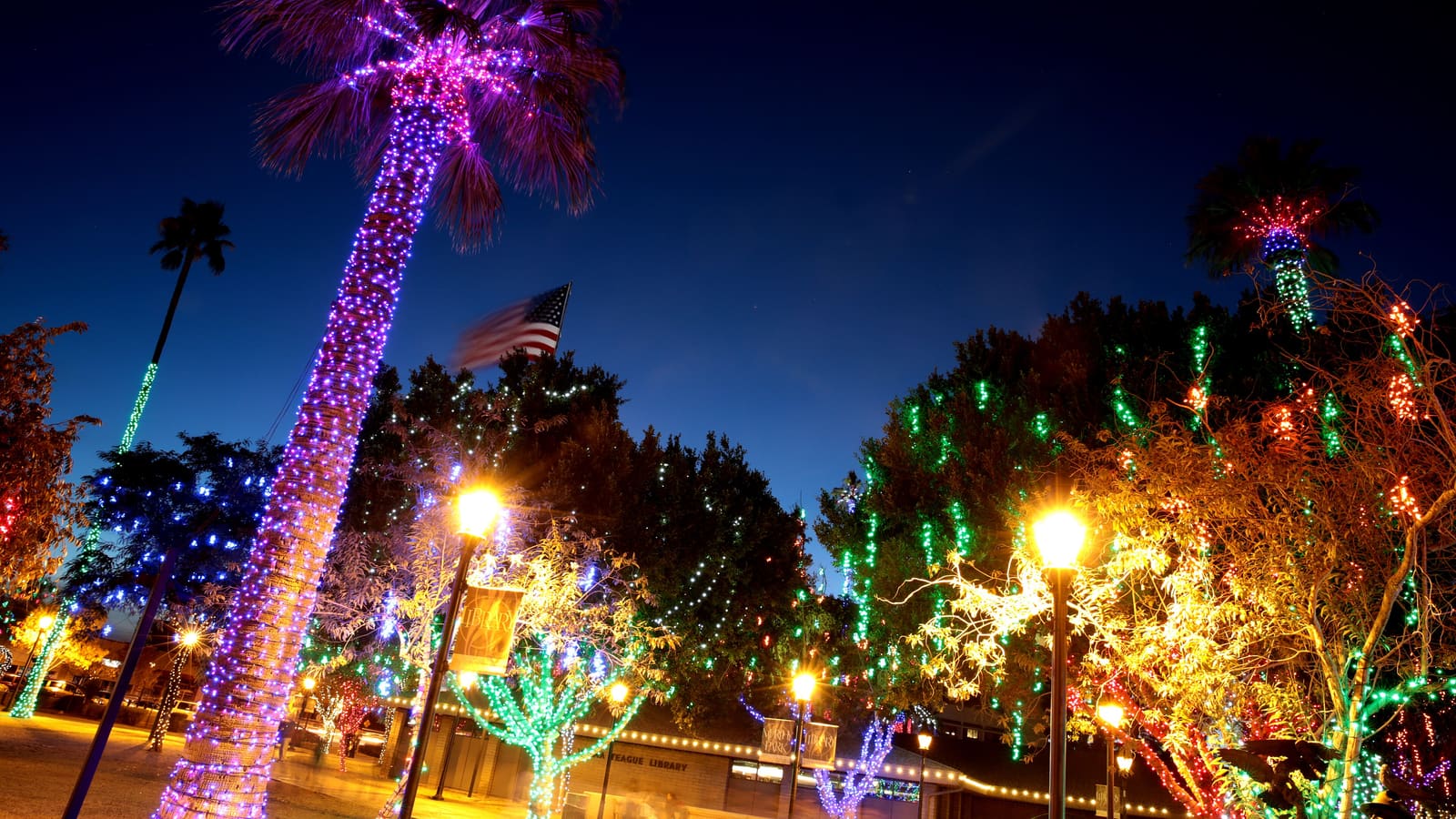 The Glendale Glitters light festival in historic downtown Glendale, Arizona