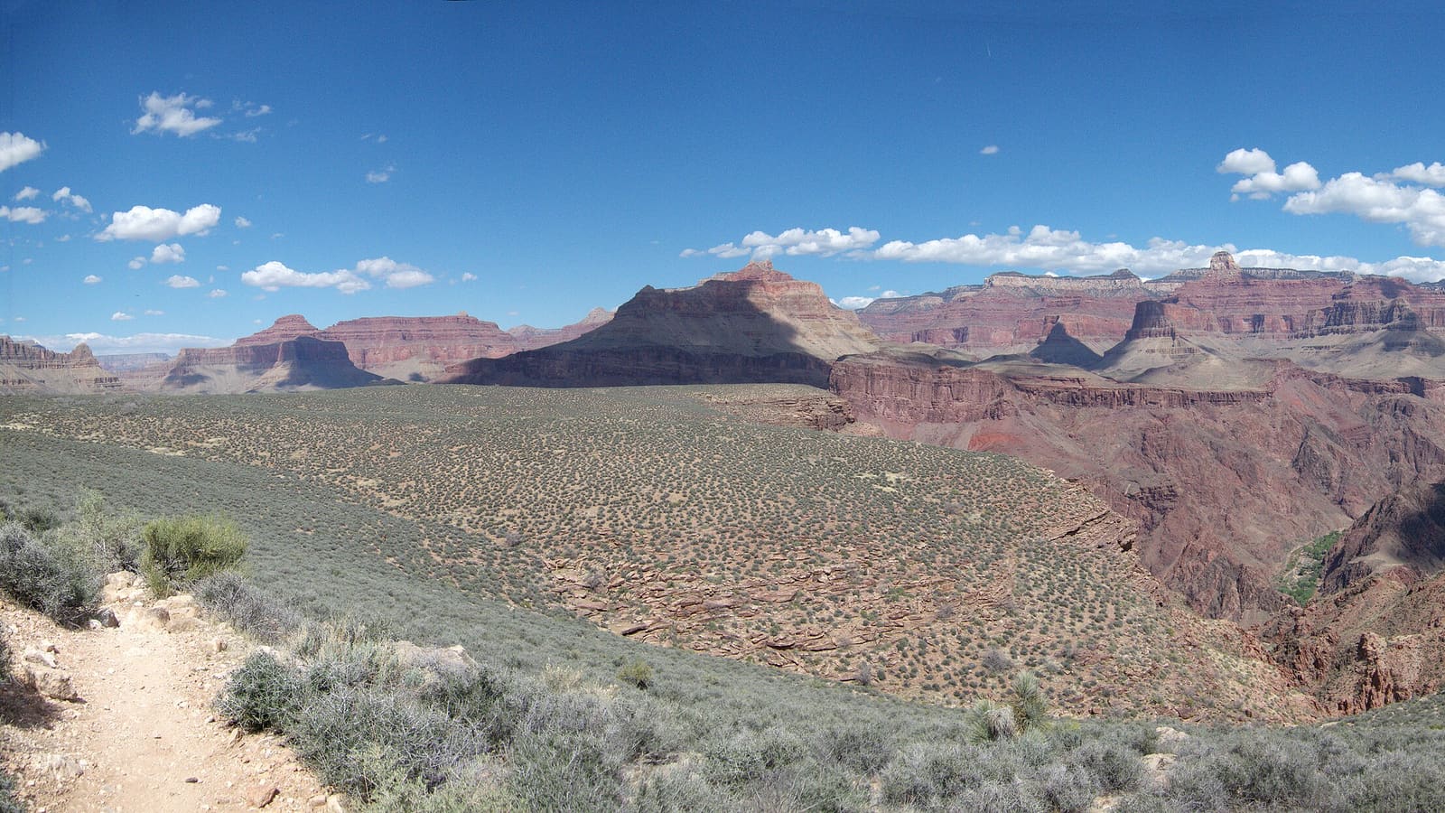 Phantom Ranch seen from the Tonto Trail deep in the Grand Canyon