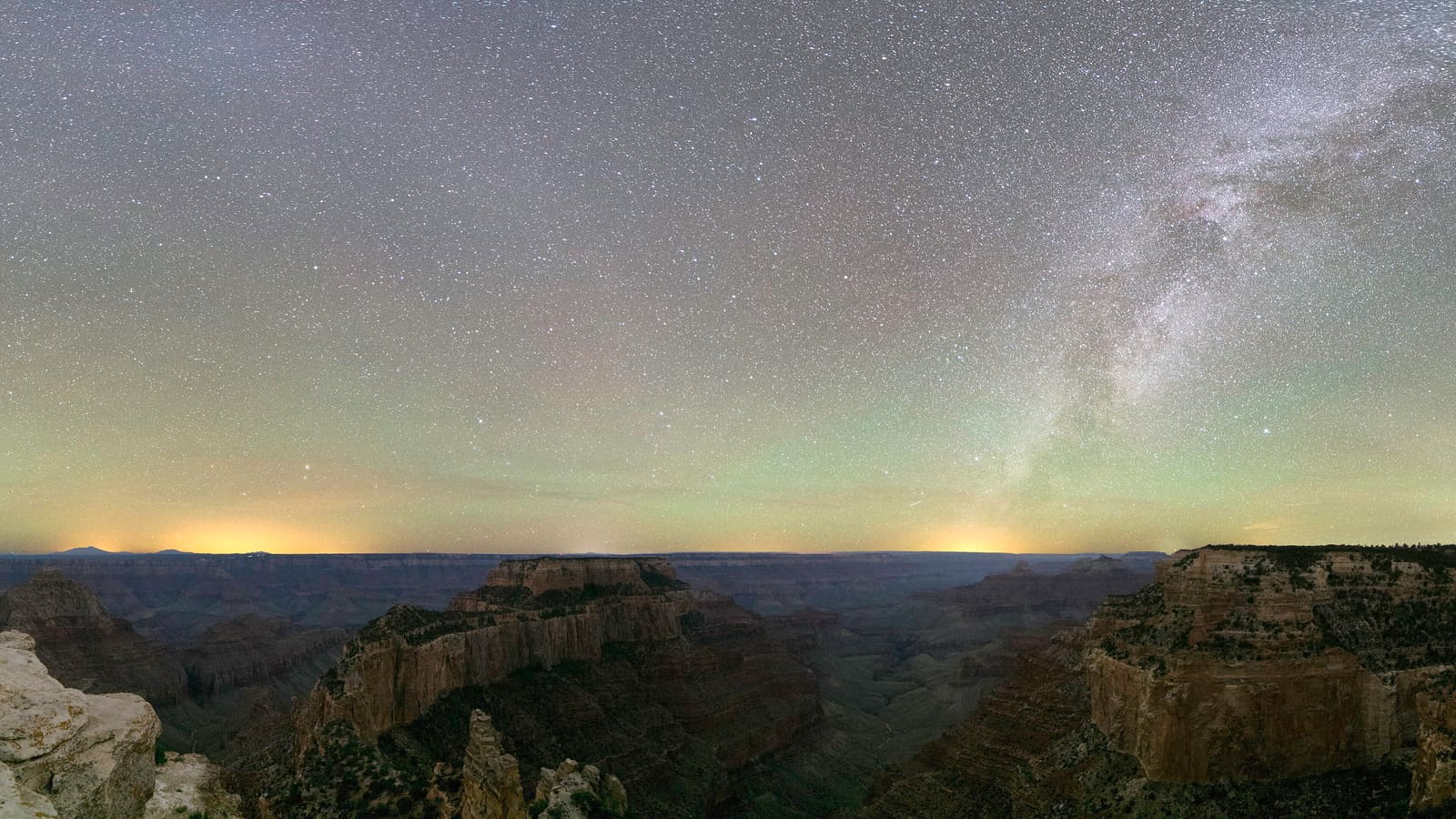 The Milky Way over the Grand Canyon's North Rim near Cape Royal