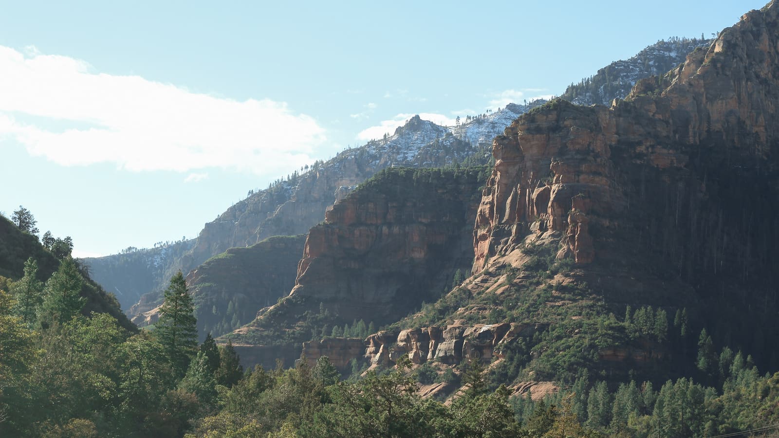 Oak Creek Canyon along Highway 89A between Flagstaff and Sedona, part of the drive route down to Jerome.