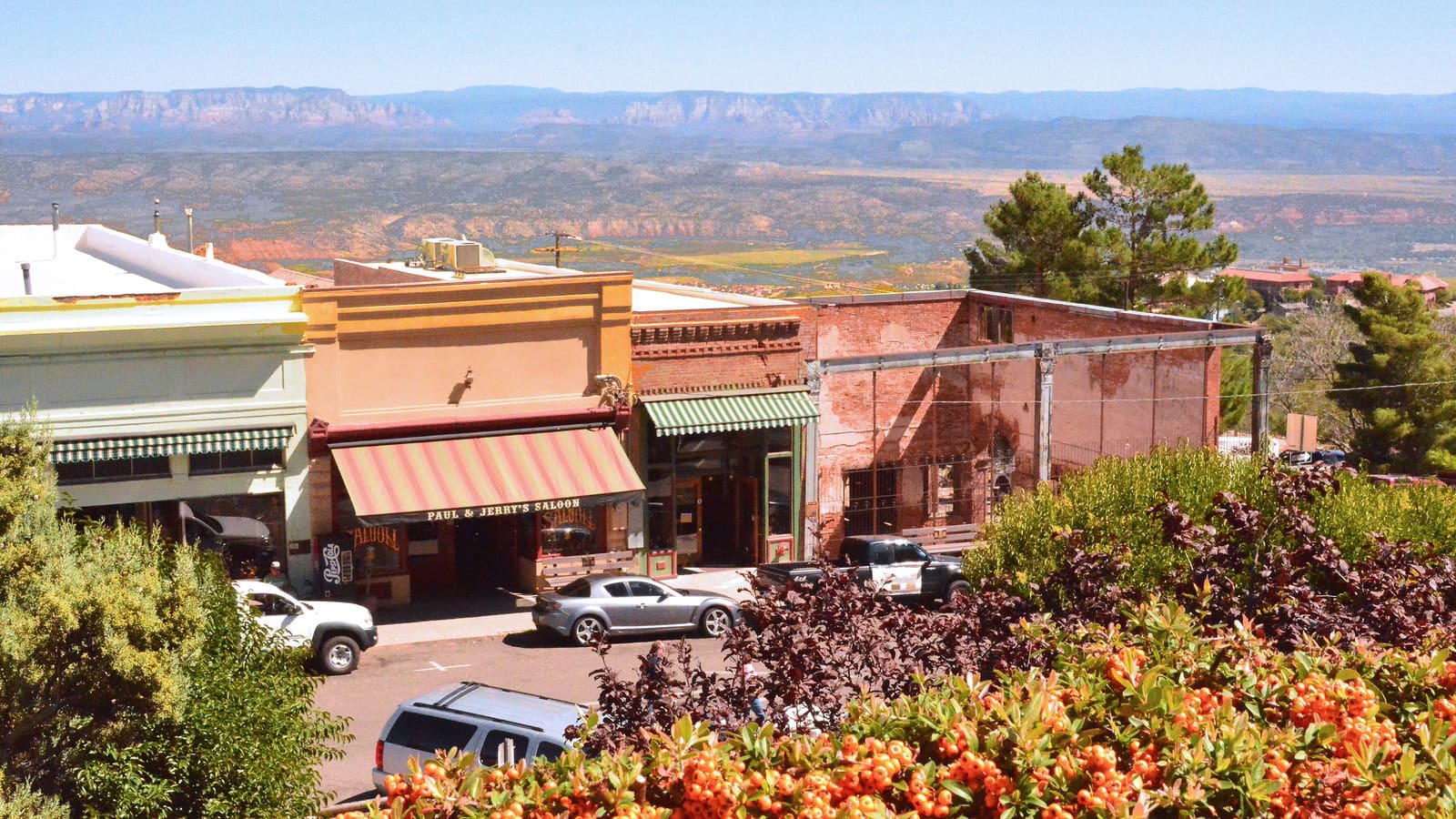 Jerome, Arizona's mining-era buildings terraced up Cleopatra Hill, built during the town's copper boom.