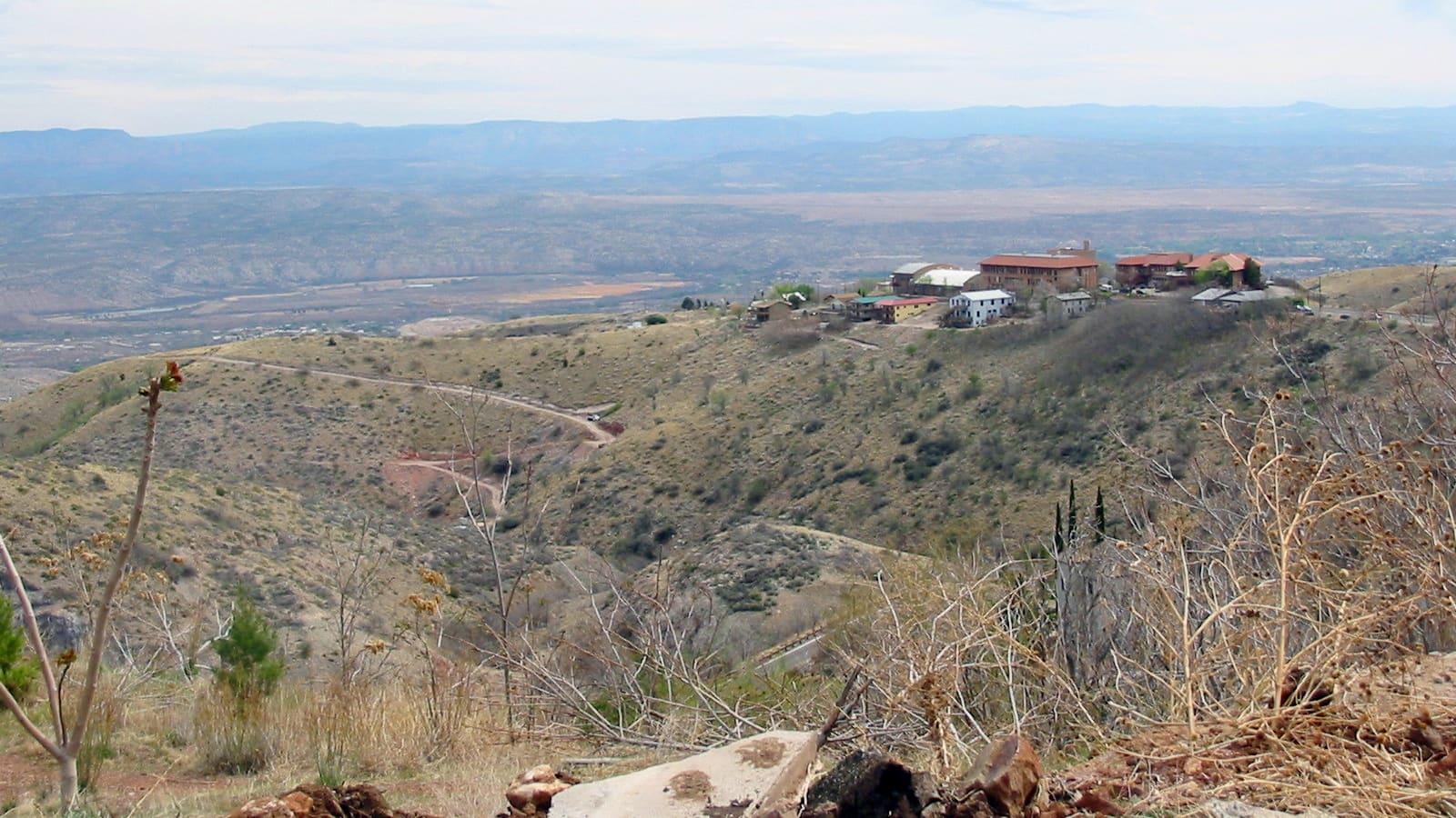 View of the Verde Valley from the hillside town of Jerome, Arizona, photographed in springtime.