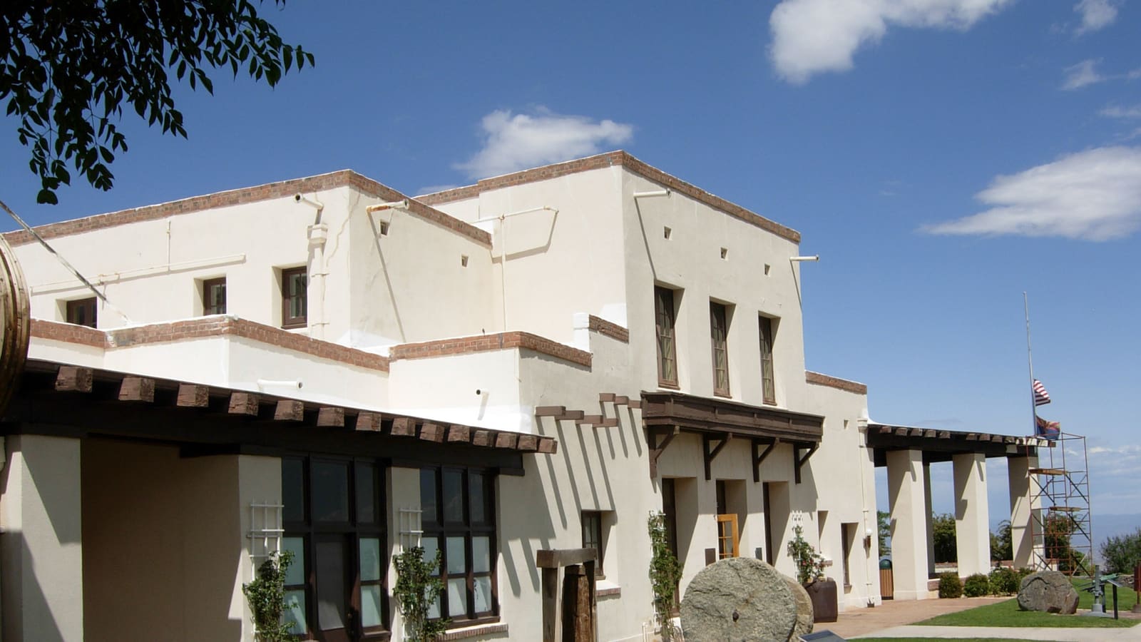 The Douglas Mansion, an adobe-style 1916 home built by mining executive James Douglas, now the Jerome State Historic Park museum.
