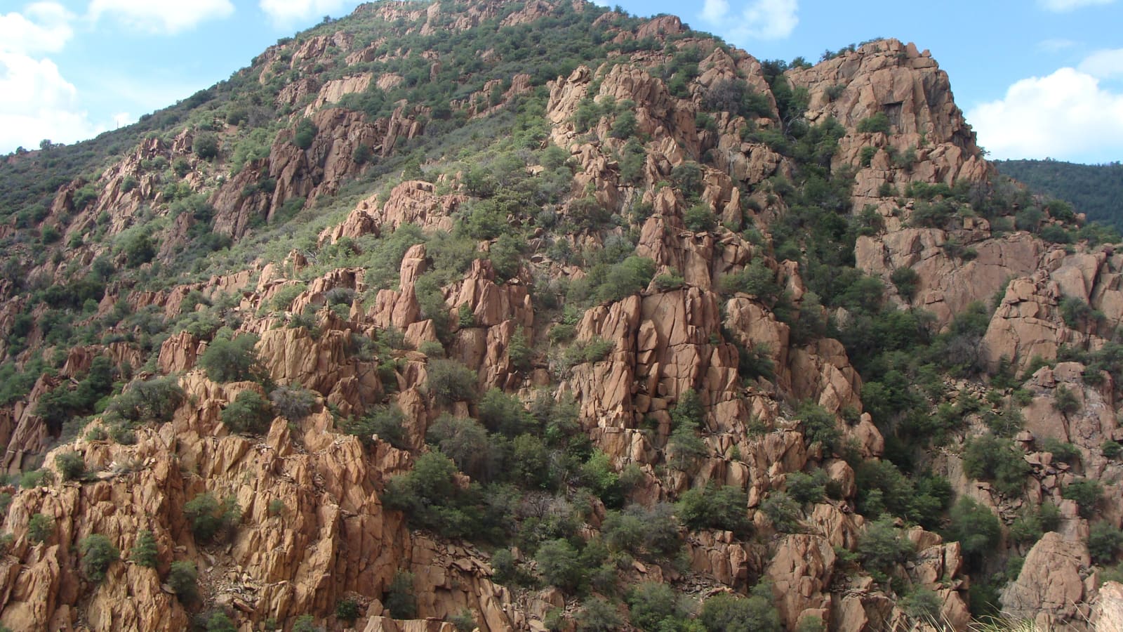 The northern slope of Mount Mingus along Highway 89A, just outside Jerome on the Prescott route.