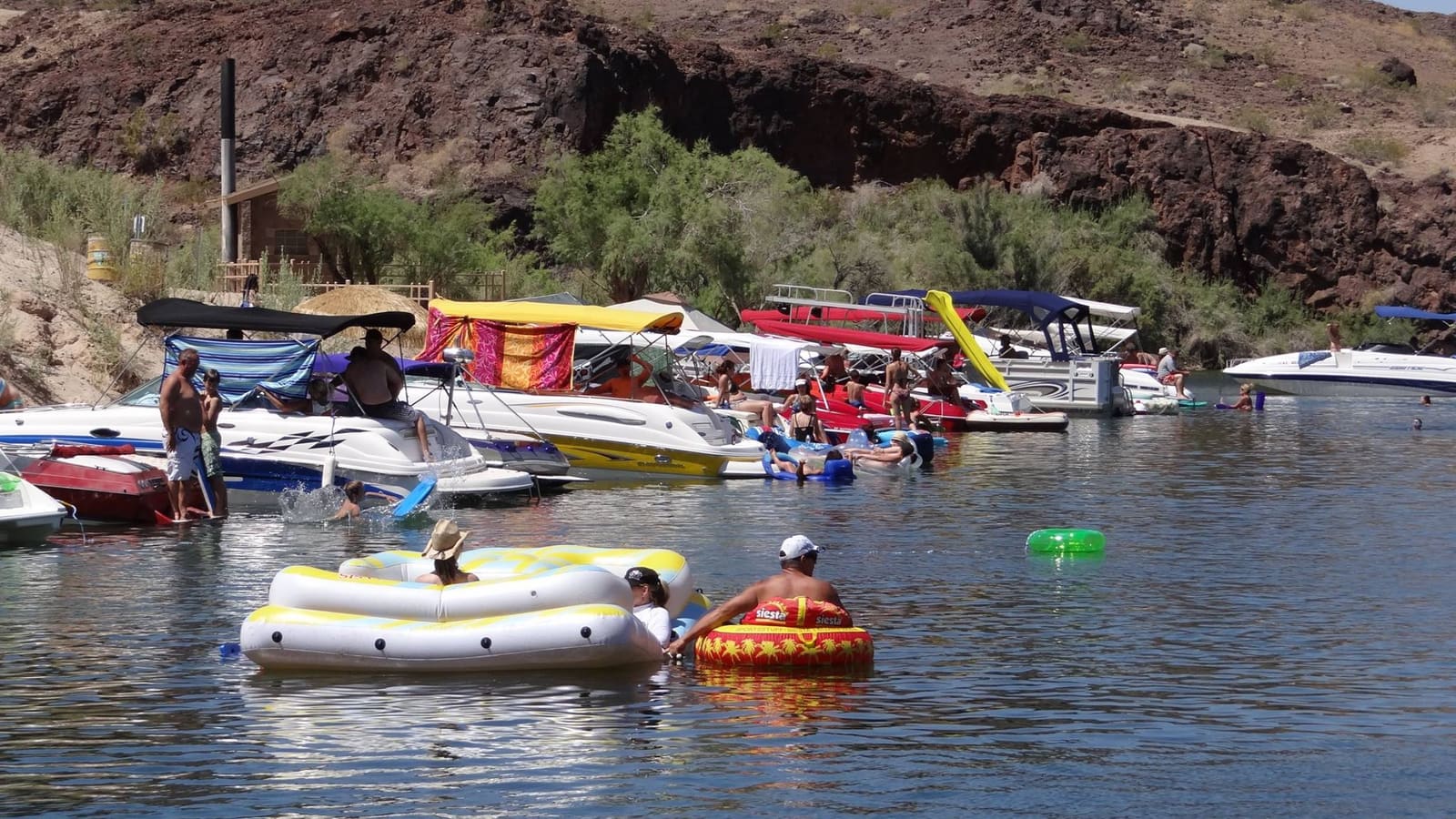 Boaters out on Lake Havasu in Arizona