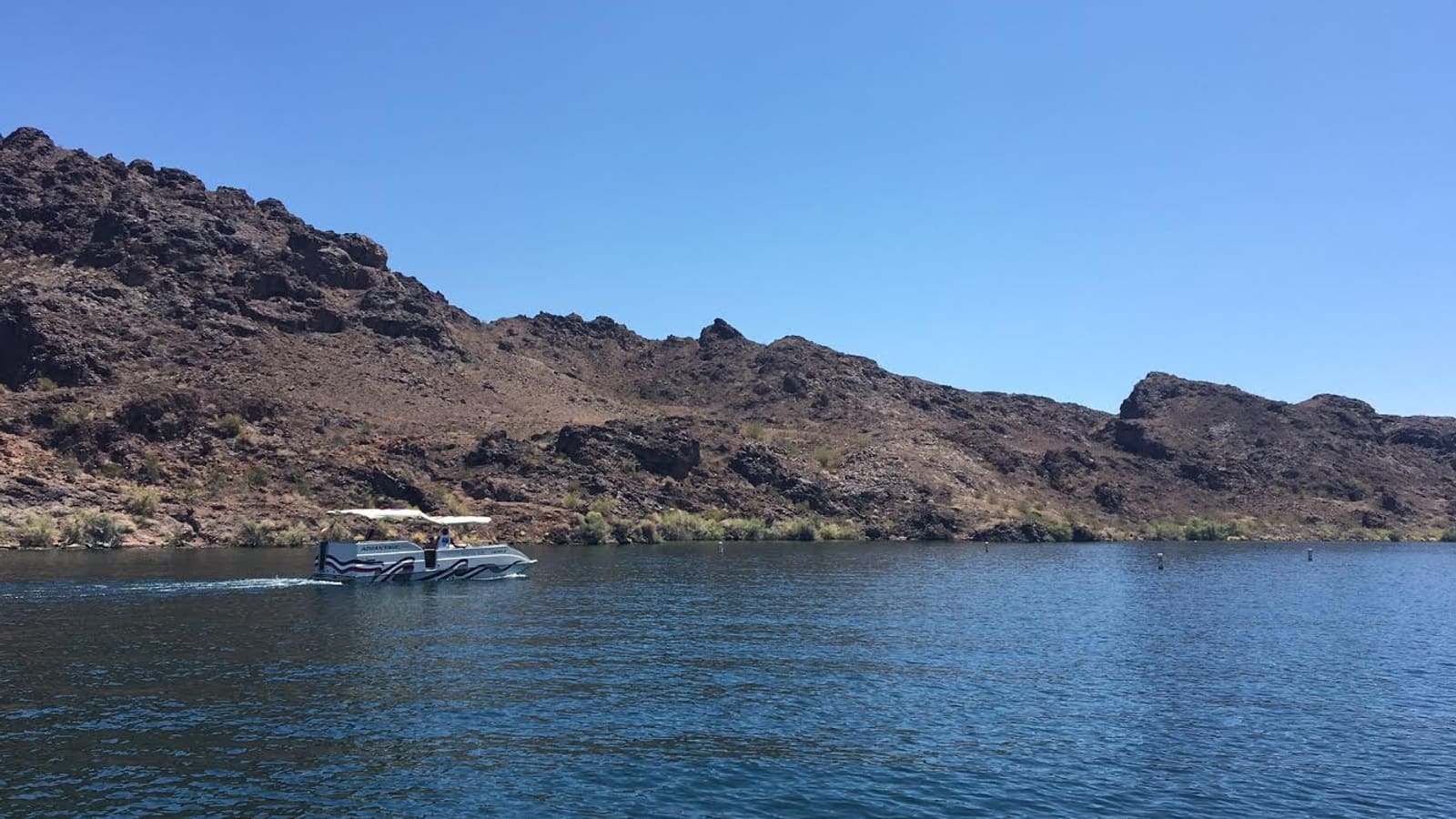 A boat on the water at Lake Havasu, Arizona