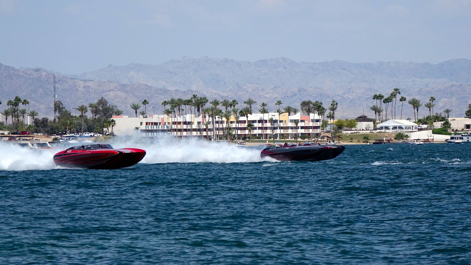 The Lake Havasu shoreline, a beach-town destination in western Arizona