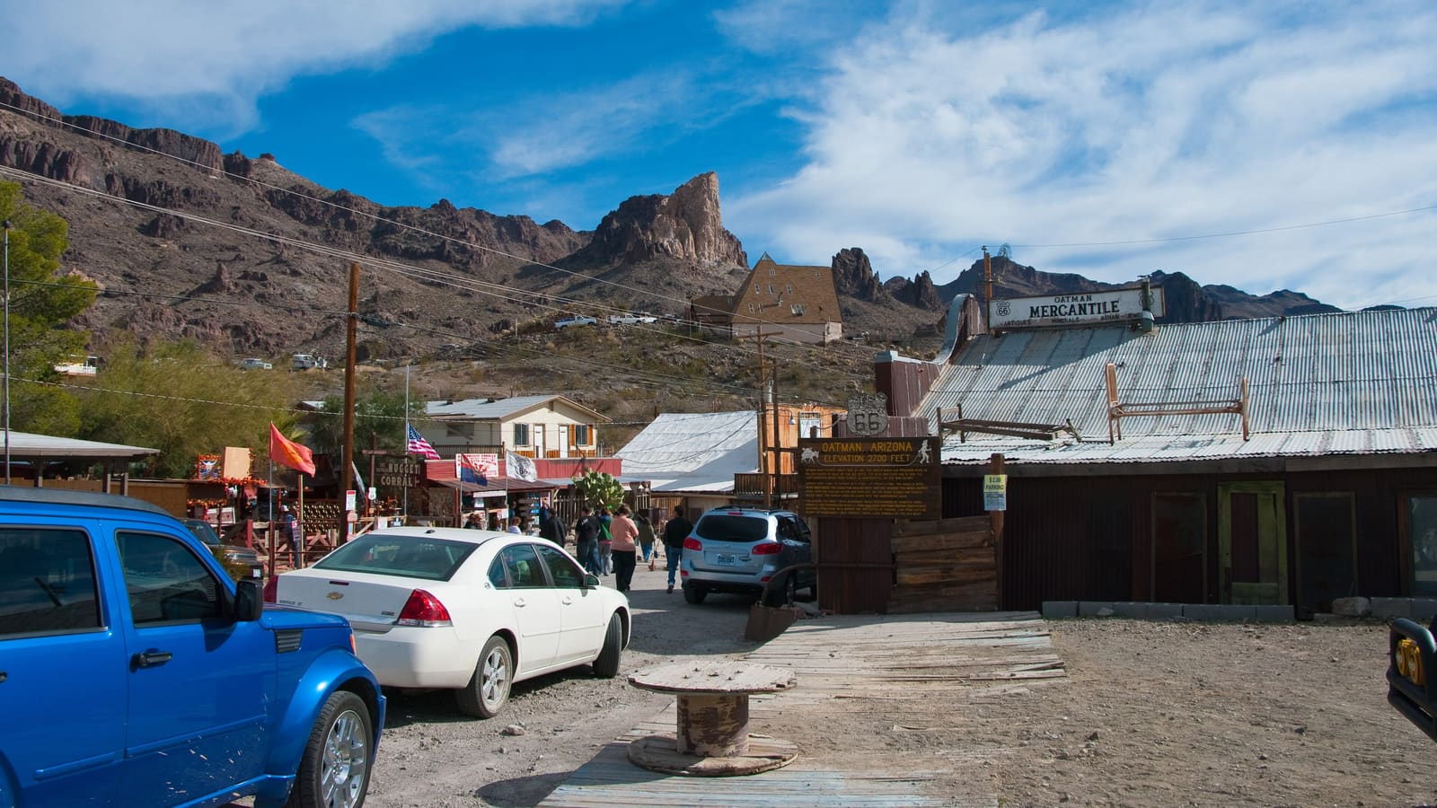 The historic Route 66 road to Oatman, Arizona, near Lake Havasu