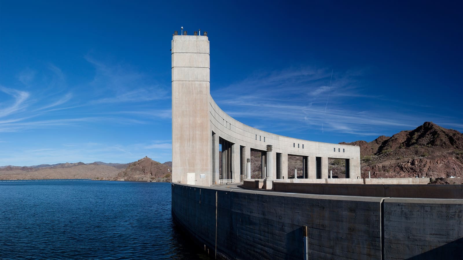 Parker Dam on the Colorado River south of Lake Havasu City, Arizona