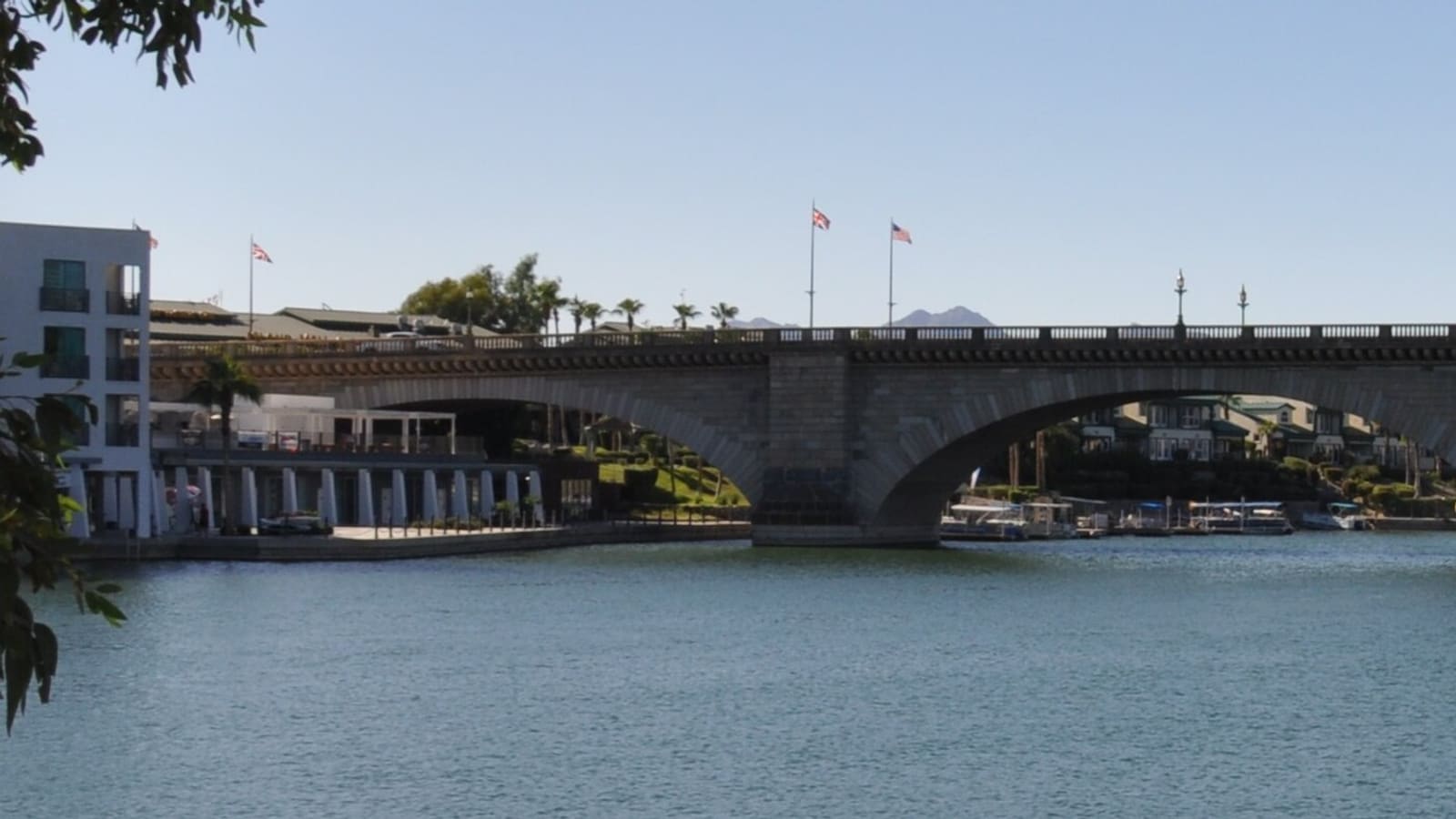 Panoramic view of the London Bridge in Lake Havasu City, Arizona.