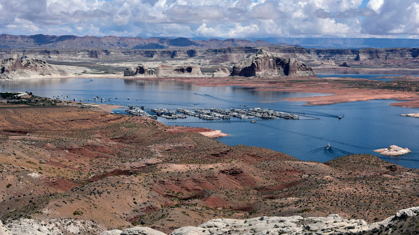 Boat slips and docks at Wahweap Marina on Lake Powell