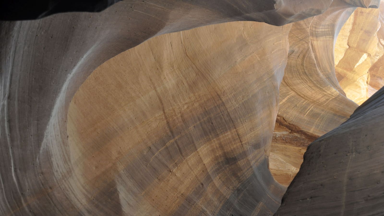Sculpted sandstone walls inside Upper Antelope Canyon near Page, Arizona