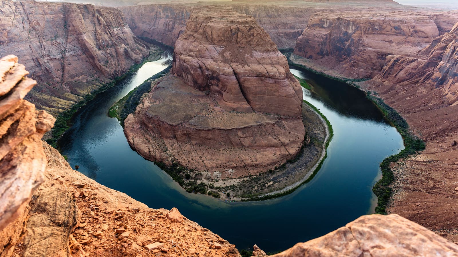 Horseshoe Bend of the Colorado River at sunset near Page, Arizona