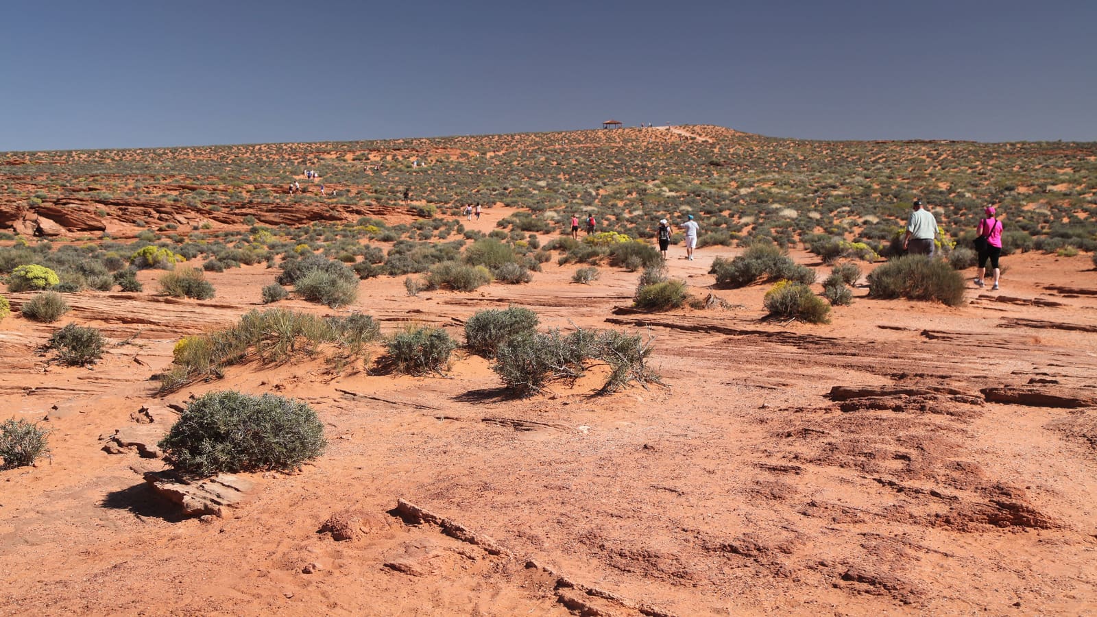 Desert trail and red-rock landscape near the Horseshoe Bend overlook at Page, Arizona