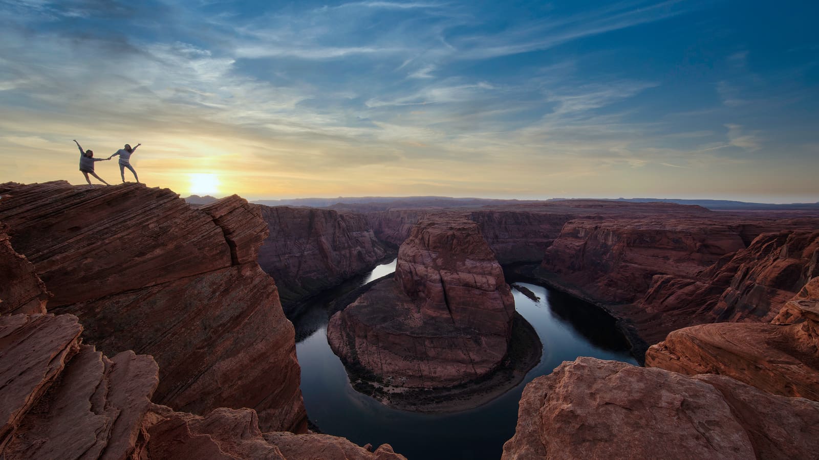 Sunset light over Horseshoe Bend near Page, Arizona