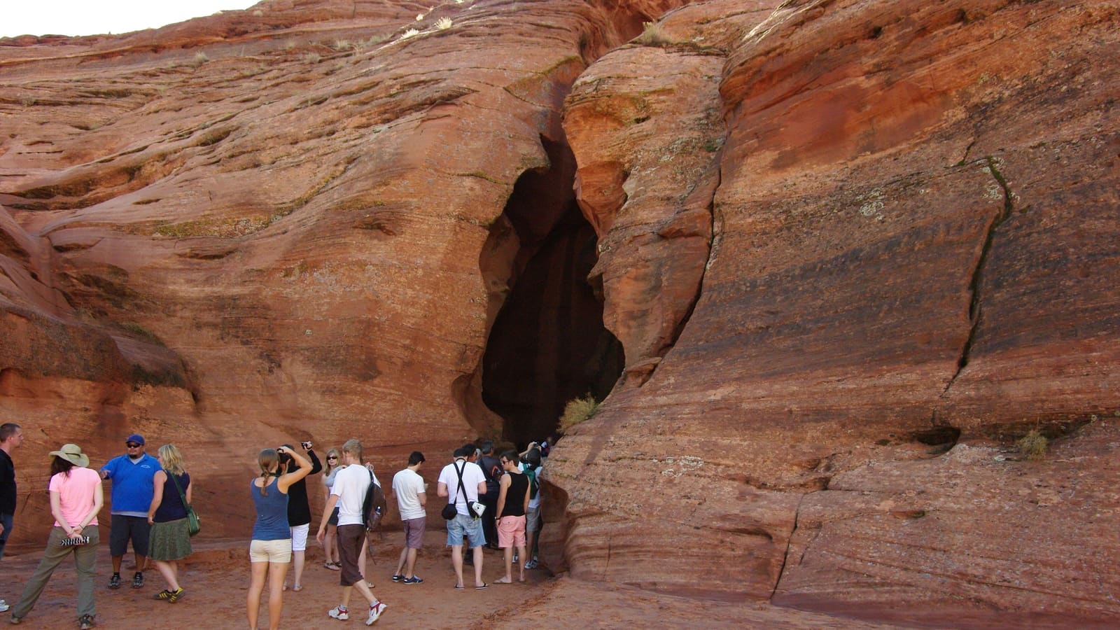 Entrance to Upper Antelope slot canyon on Navajo land near Page, Arizona