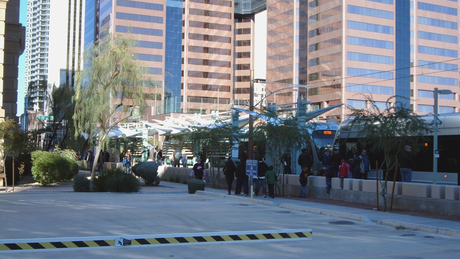 A Valley Metro light rail station in downtown Phoenix, Arizona