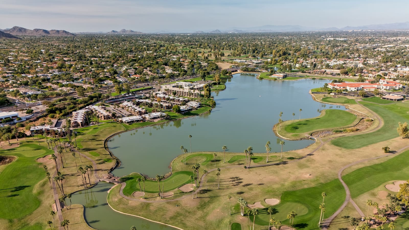 McCormick Ranch Golf Club course and lake in Scottsdale, Arizona.