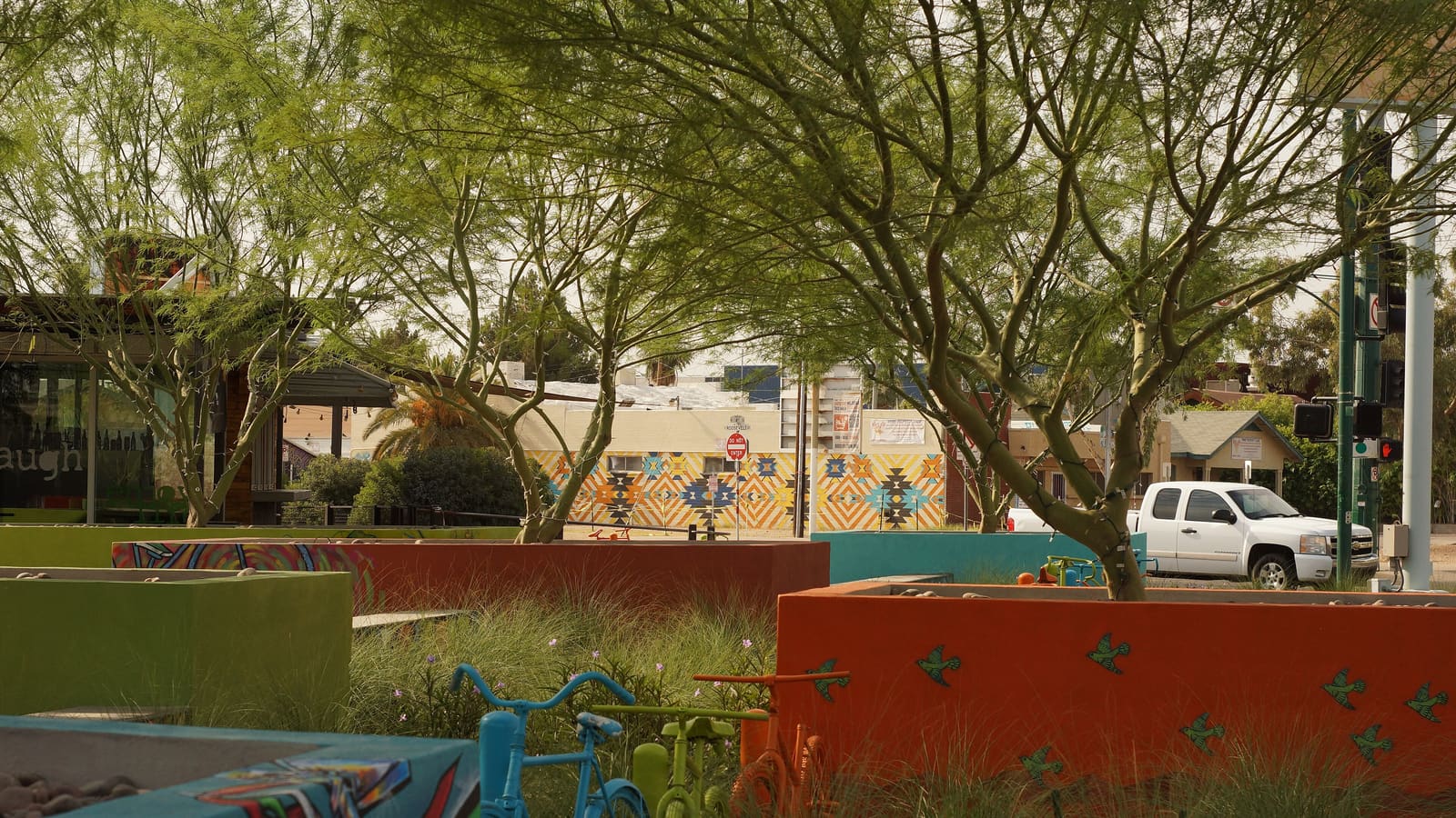 The 'Phoenix Speaks: Modern and Ancient' mural in the Roosevelt Row arts district, Phoenix, Arizona