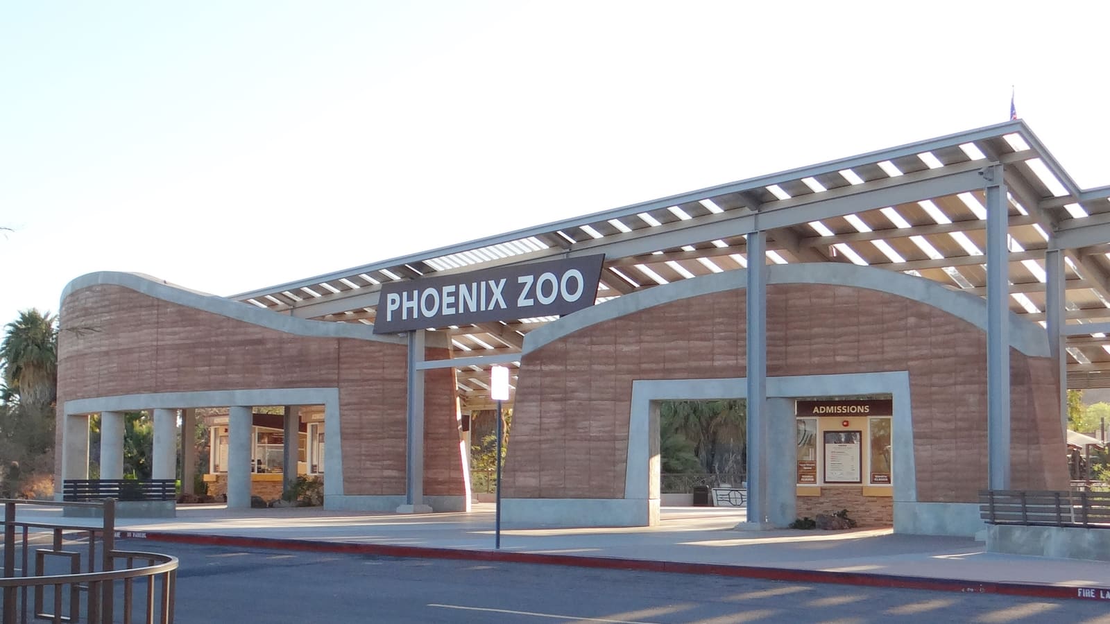 The entrance to the Phoenix Zoo in Papago Park, Phoenix, Arizona