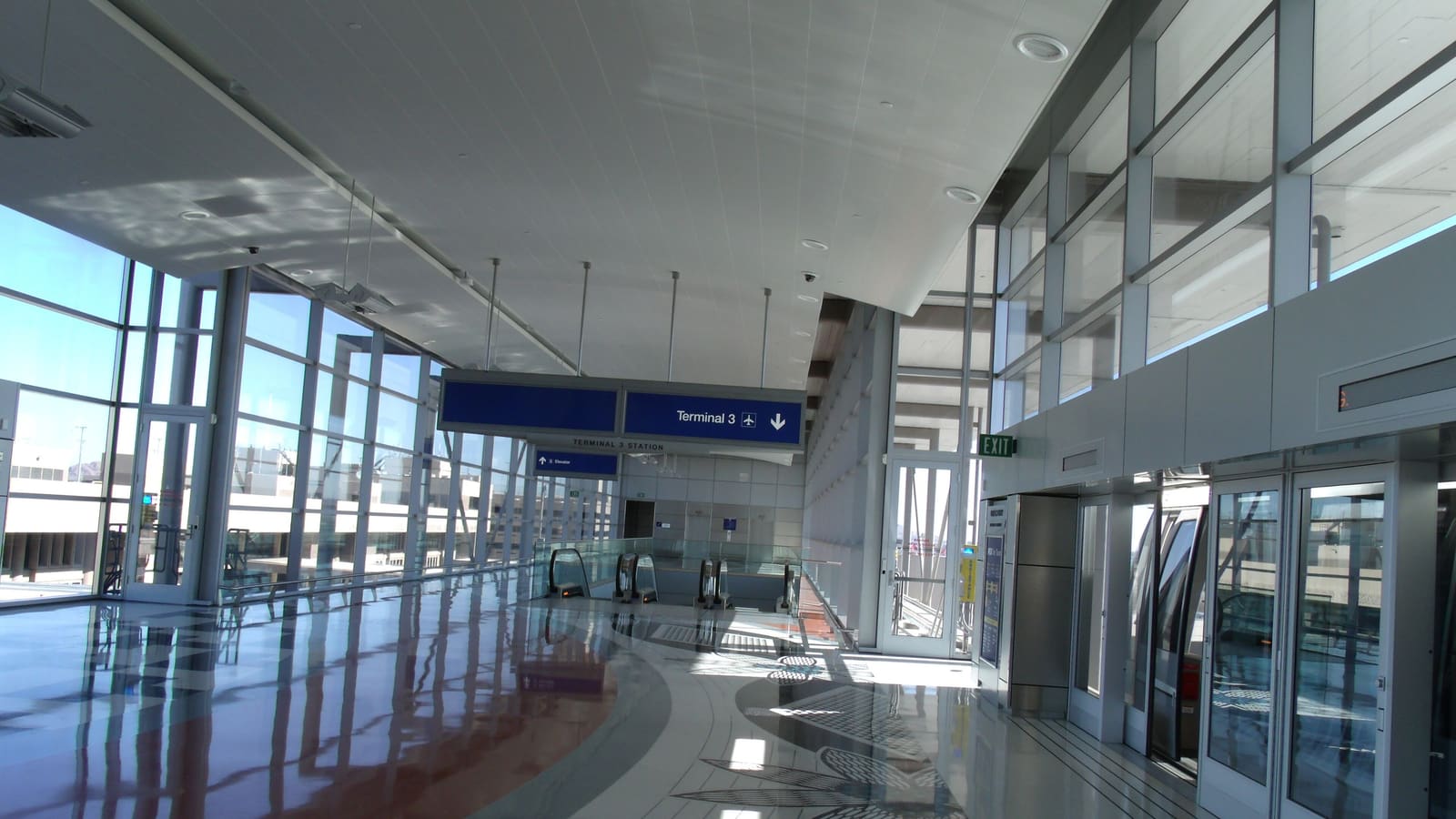 Inside the PHX Sky Train station at Terminal 3, Phoenix Sky Harbor International Airport