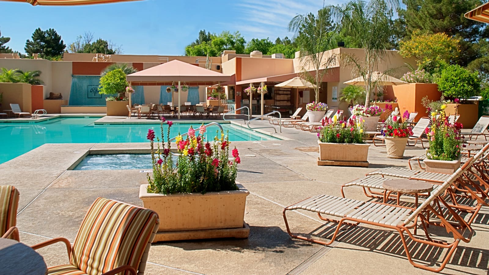 A resort pool at the Orange Tree Golf Resort in Scottsdale, Arizona