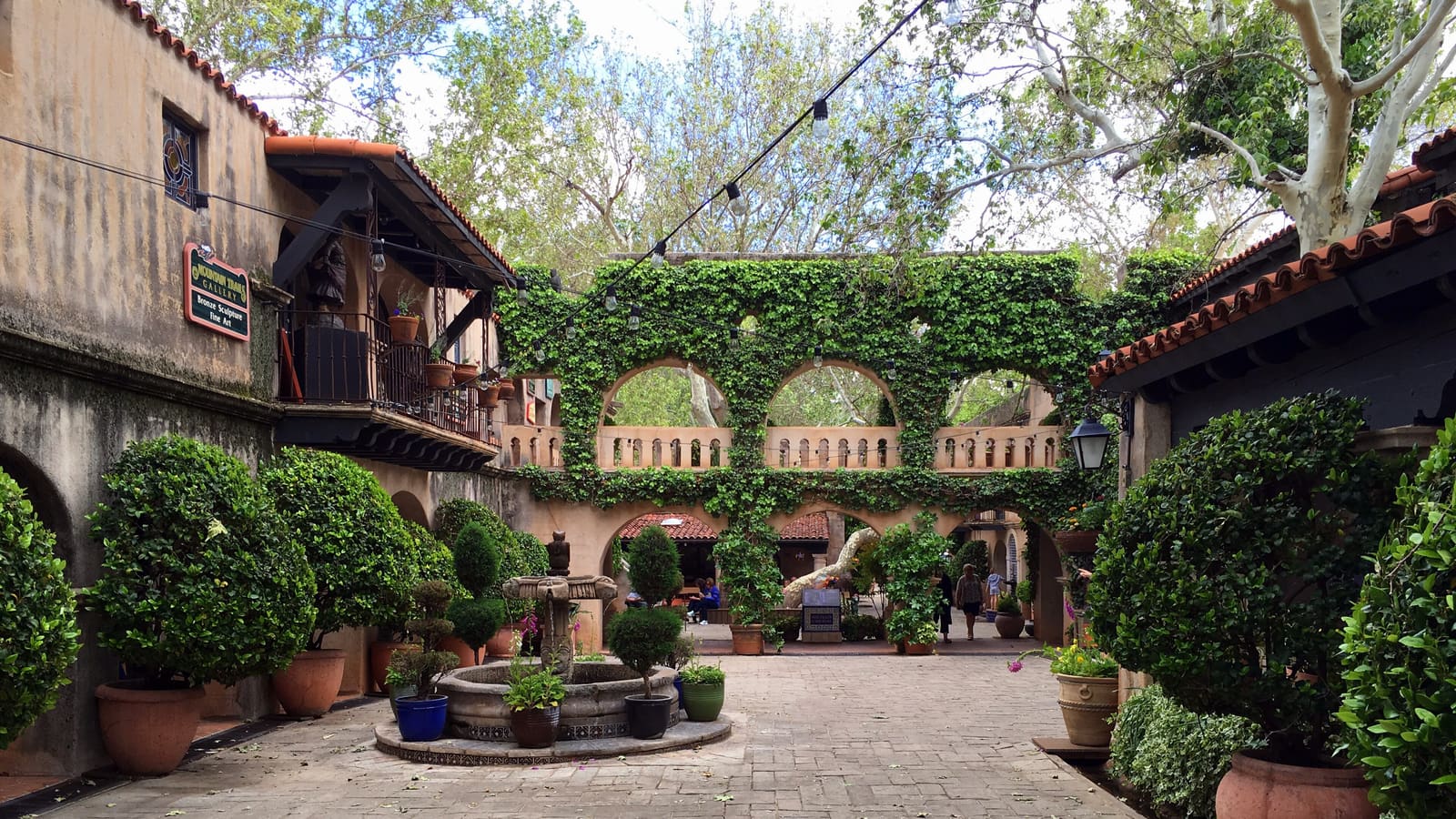 The Patio de las Campanas courtyard at Tlaquepaque in Sedona, Arizona