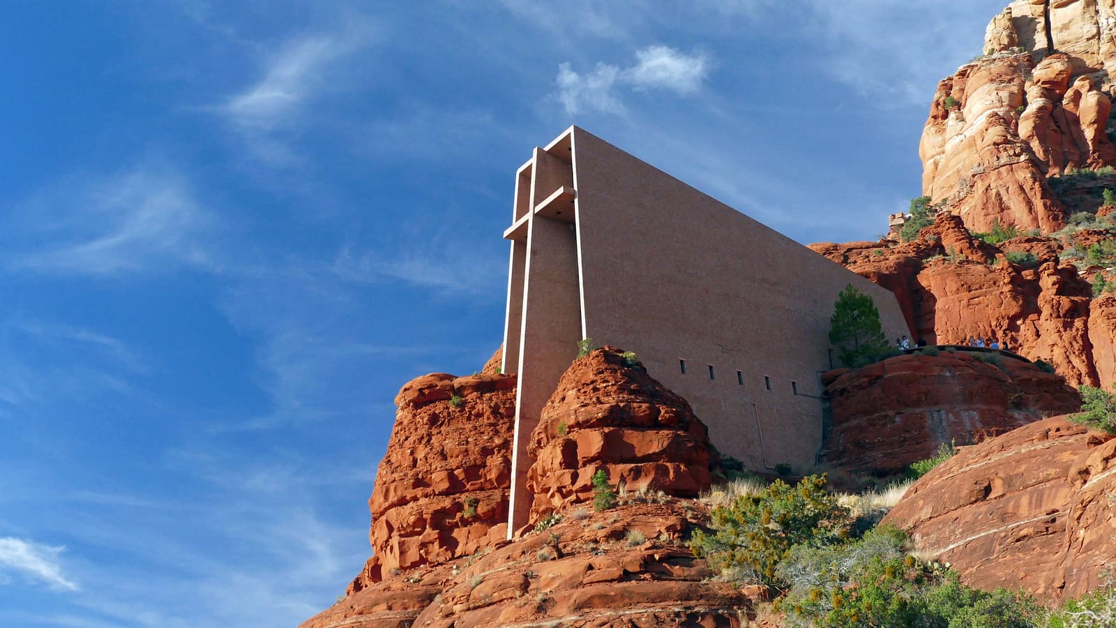 The Chapel of the Holy Cross, built into the red rocks of Sedona, Arizona