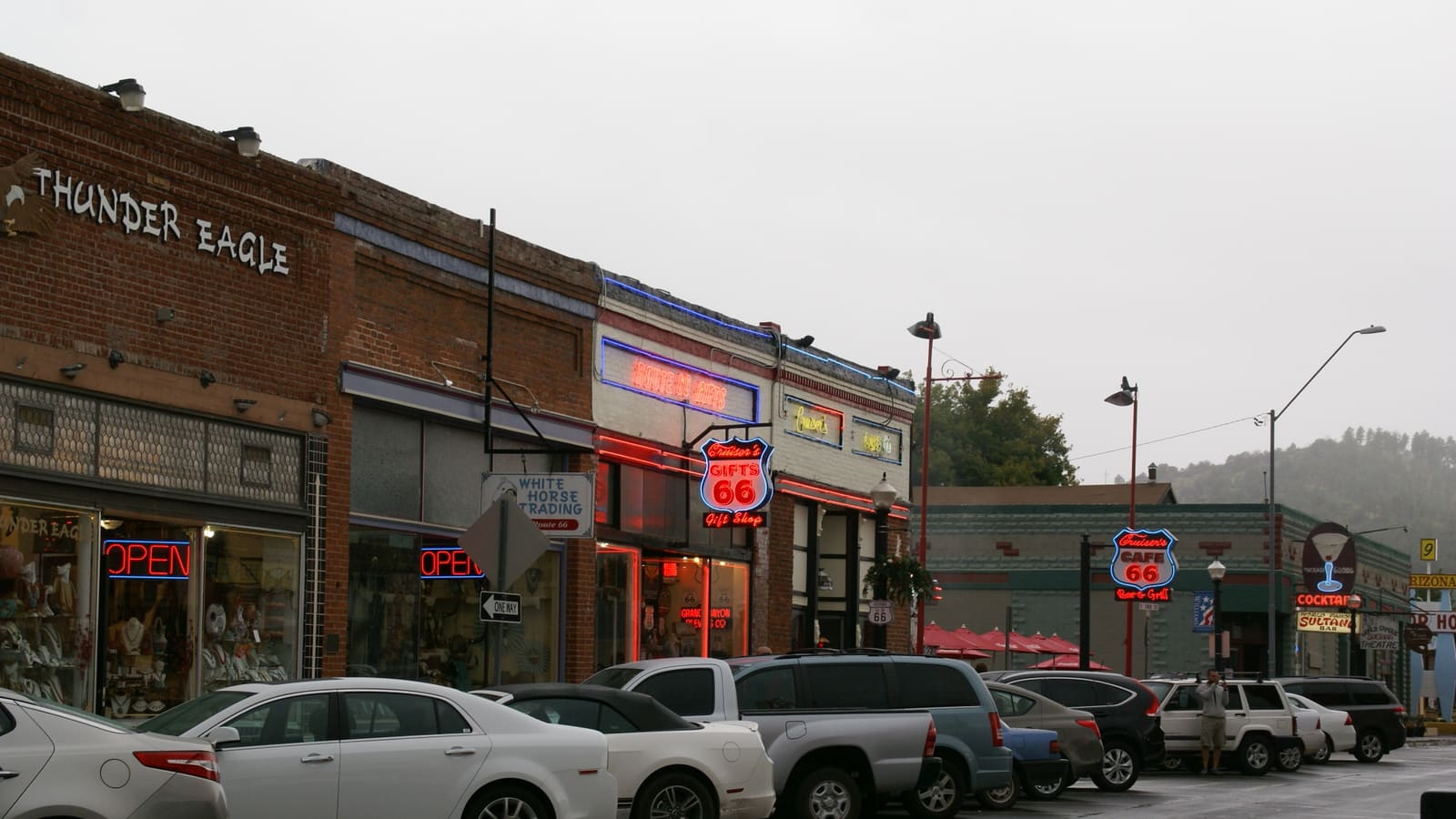 Storefronts along West Route 66 in downtown Williams, Arizona