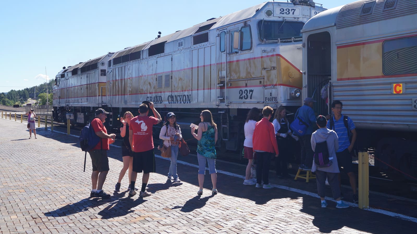 A Grand Canyon Railway train at the Williams, Arizona depot