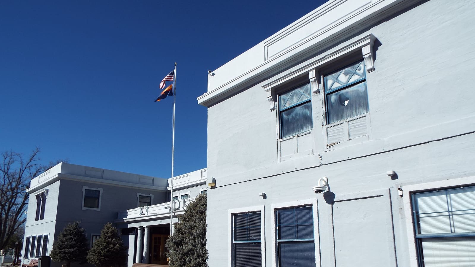 The historic Fray Marcos Hotel, a former Fred Harvey Company hotel built in 1908 in Williams, Arizona