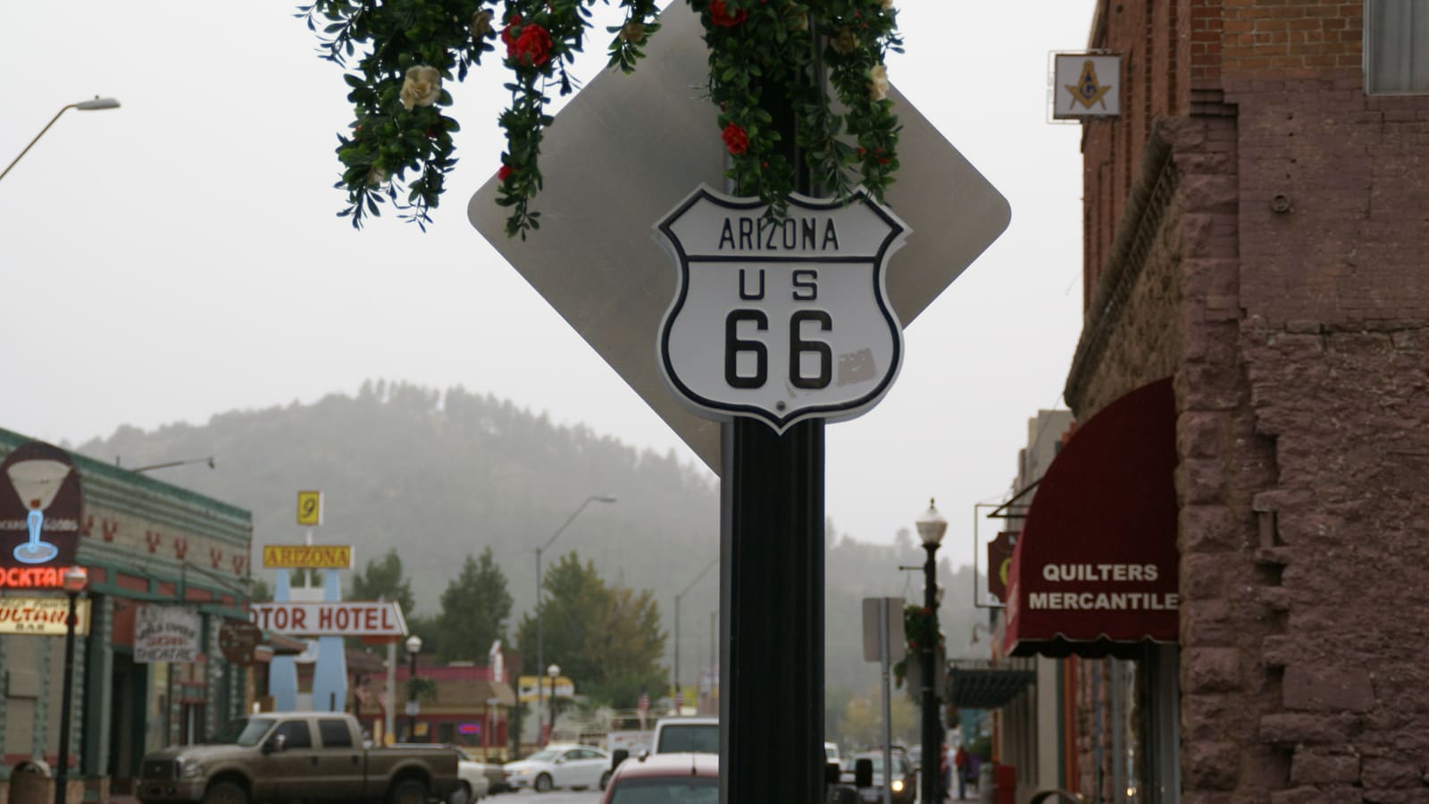 A West Route 66 street sign in Williams, Arizona