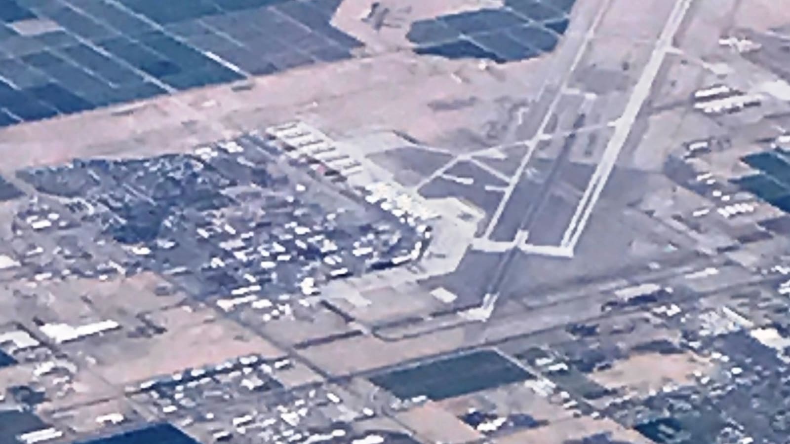 Aerial view of Yuma International Airport in Yuma, Arizona.