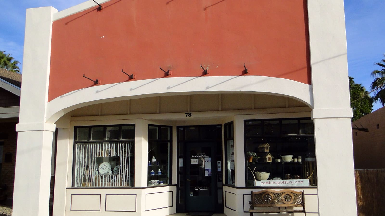 A historic storefront in the Brinley Avenue Historic District in downtown Yuma, Arizona